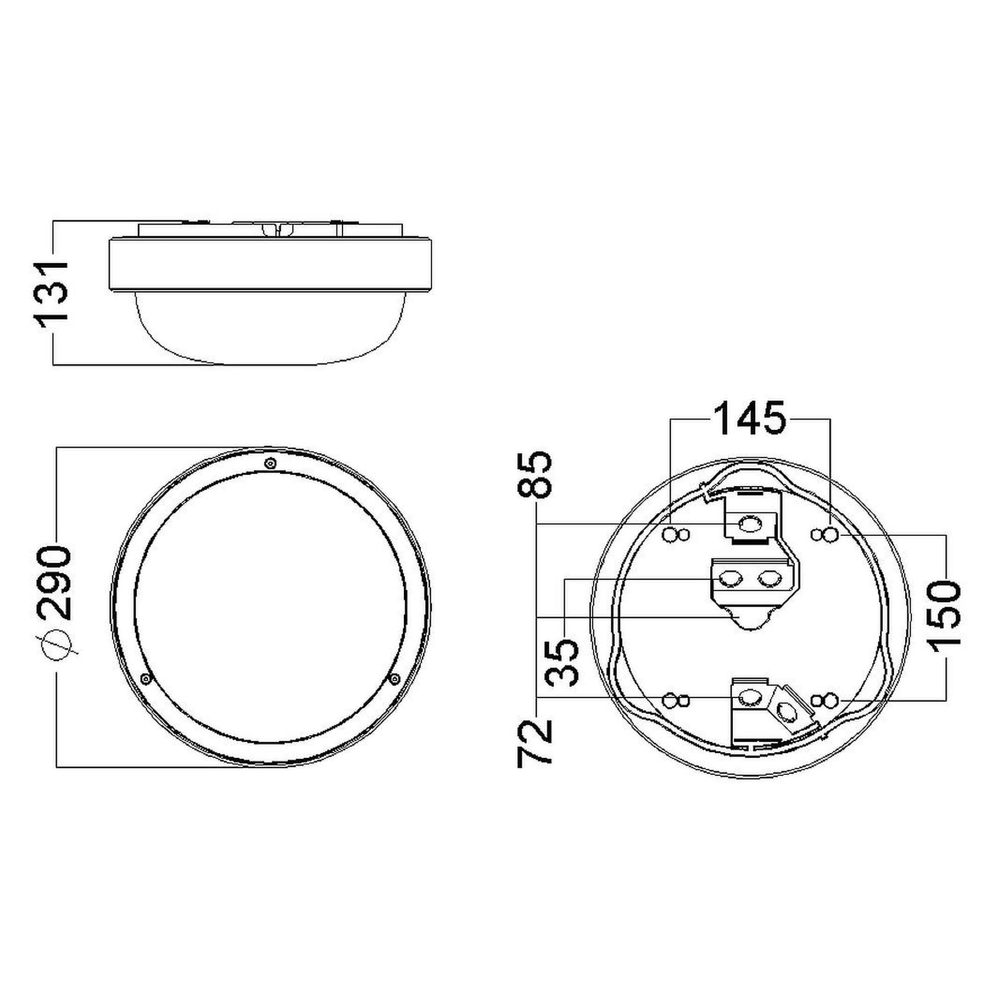 Glamox O10-S290 Außenleuchte, 955 lm, 4000 K, für Netzbetrieb