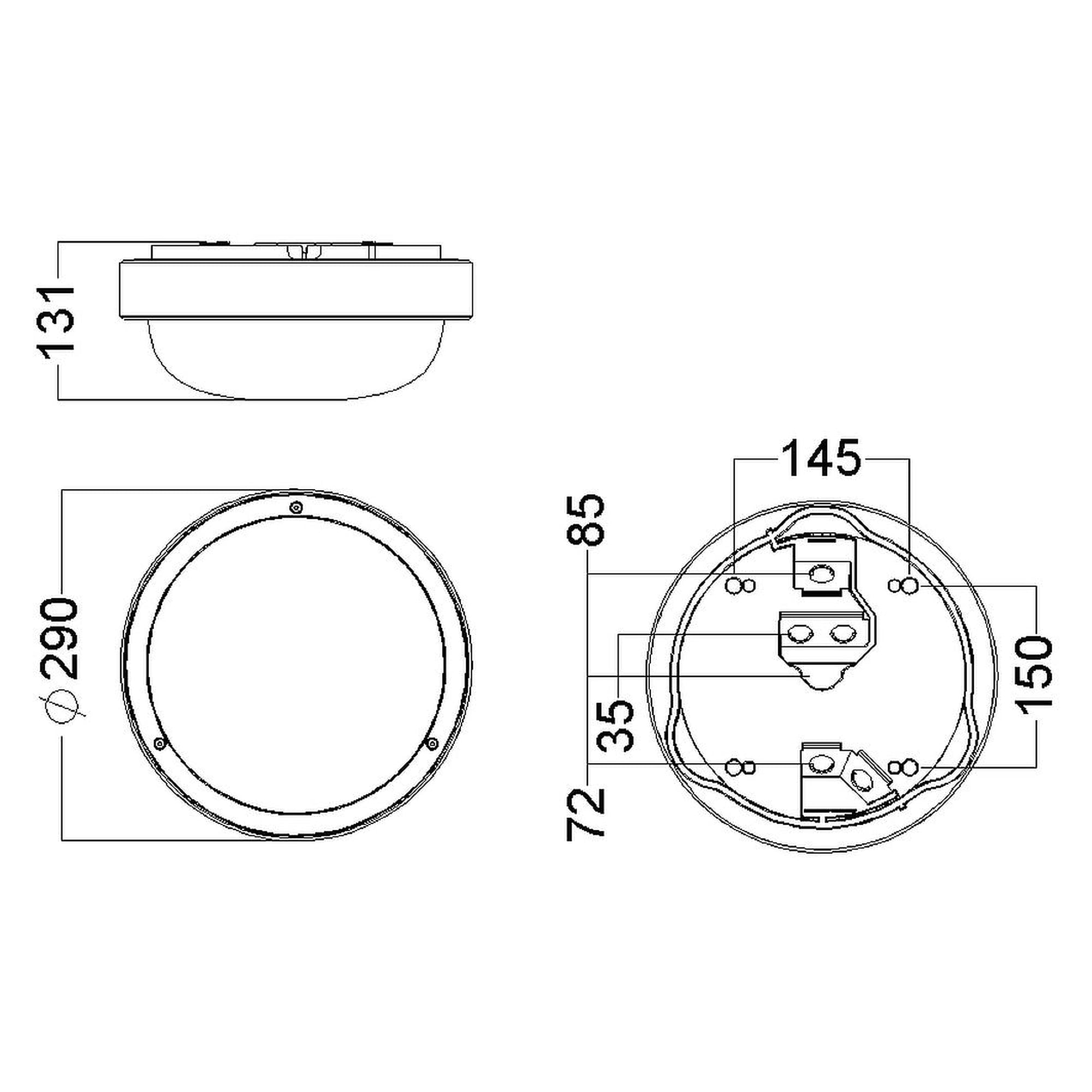 Glamox O10-S290 outdoor luminaire, 955 lm, 4000 K, DALI dimmable