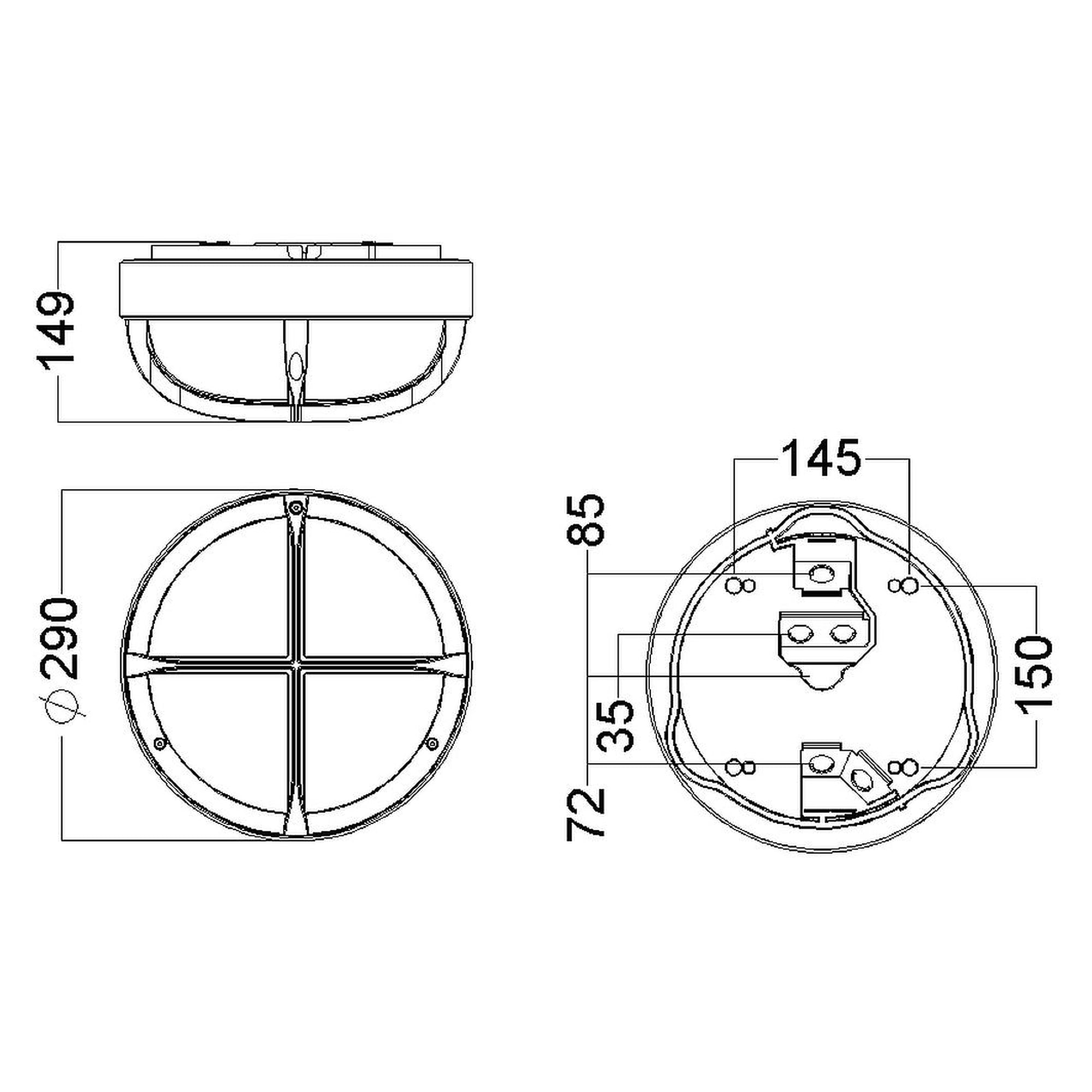 Glamox O10-S290-X luminaire d'extérieur, 854 lm, 3000 K, sur secteur
