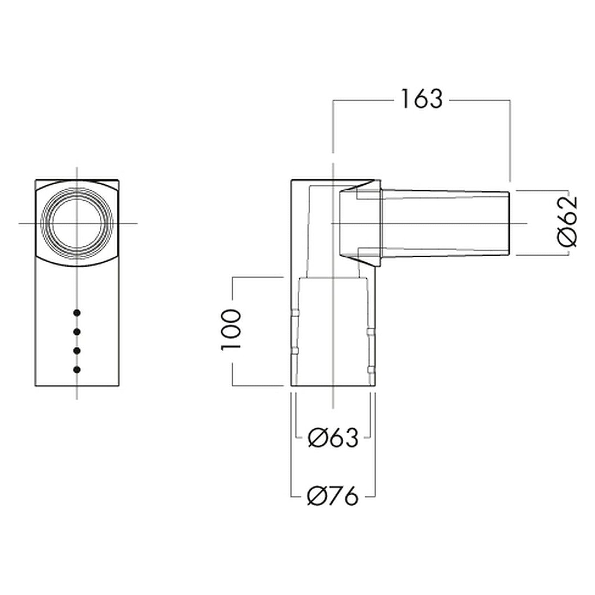 Glamox O48/O55 BRACKET FOR POLE Ø60 BLACK