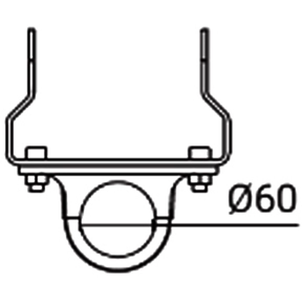 Glamox O559941321. O55-W BRACKET FOR POLE d.60 ALU