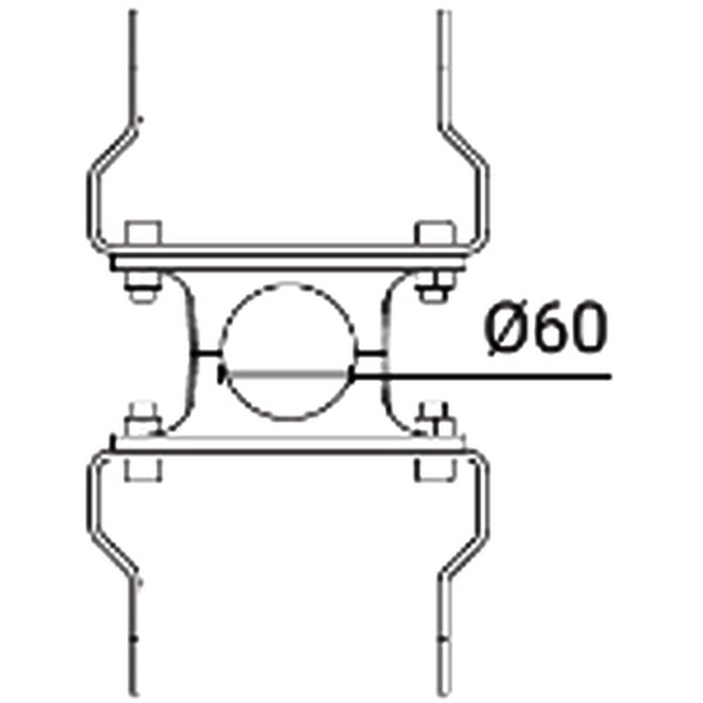 Glamox O559941416. O55-W TWIN BRACKET FOR POLE d.60 ANTH