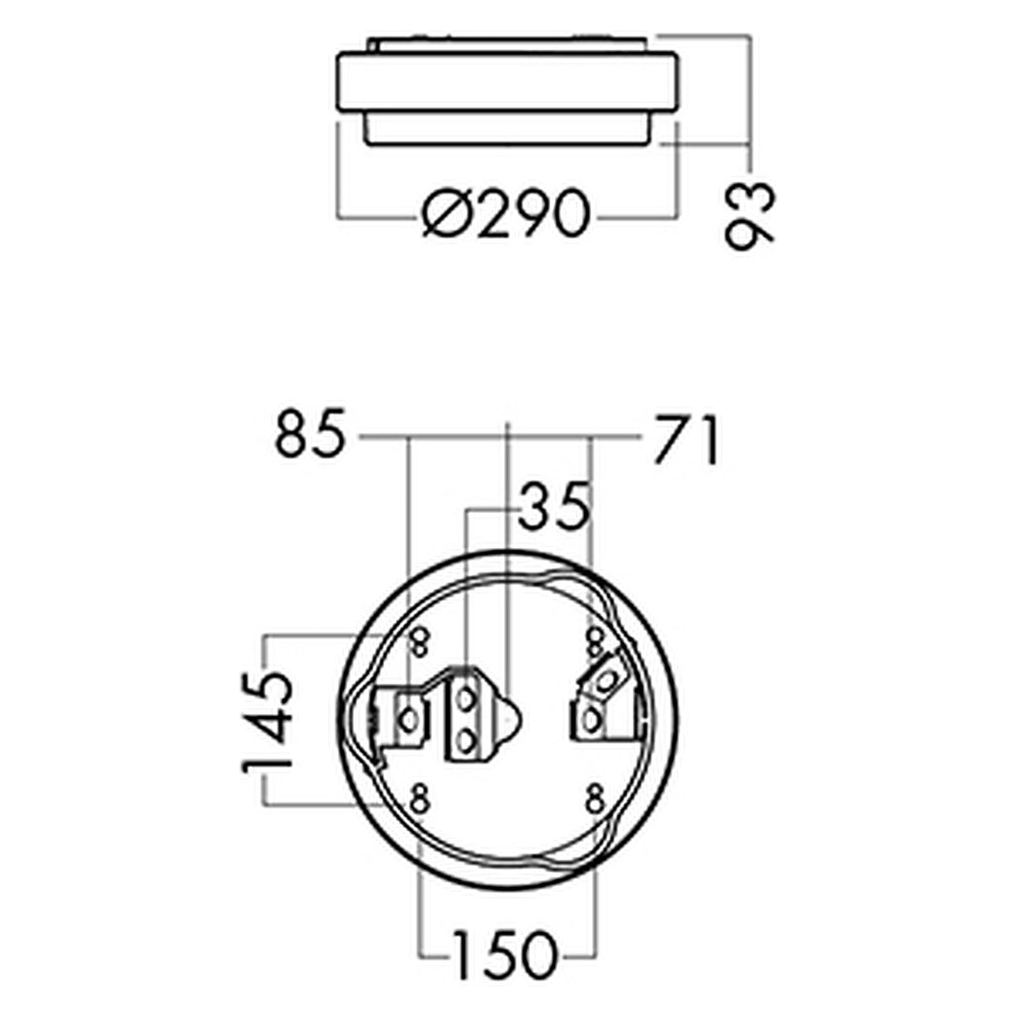 Glamox O70-S290 luminaire d'extérieur, 854 lm, 4000 K, commutable