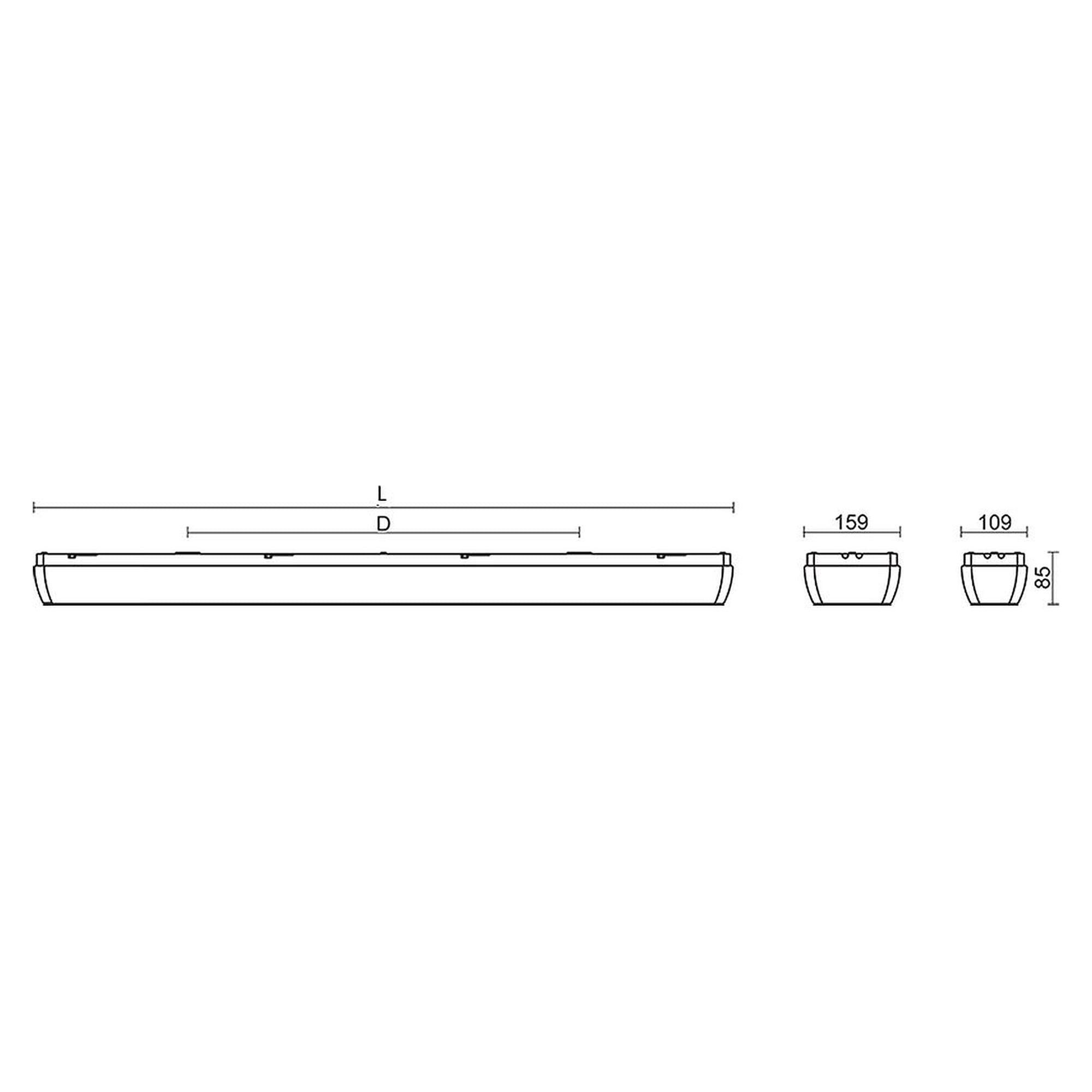Glamox iG200-1160x109 industrial luminaire, 2720 lm, 4000 K, DALI dimmable