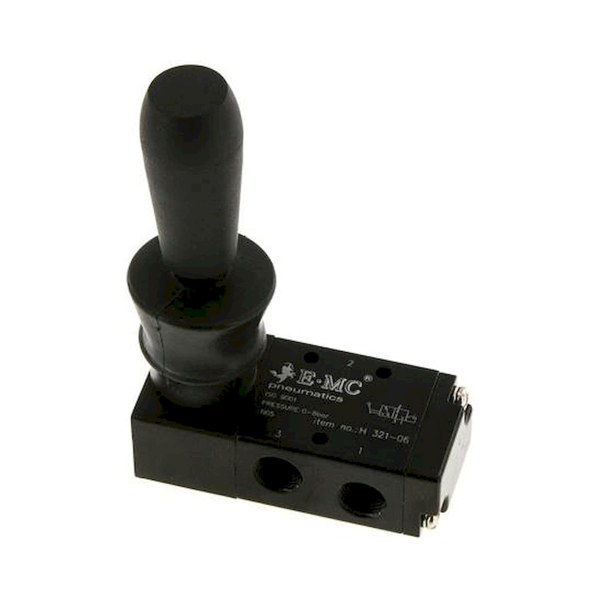 E.MC H 321-06. 3/2-Wege Handhebelventil, Raste, G 1/8"
