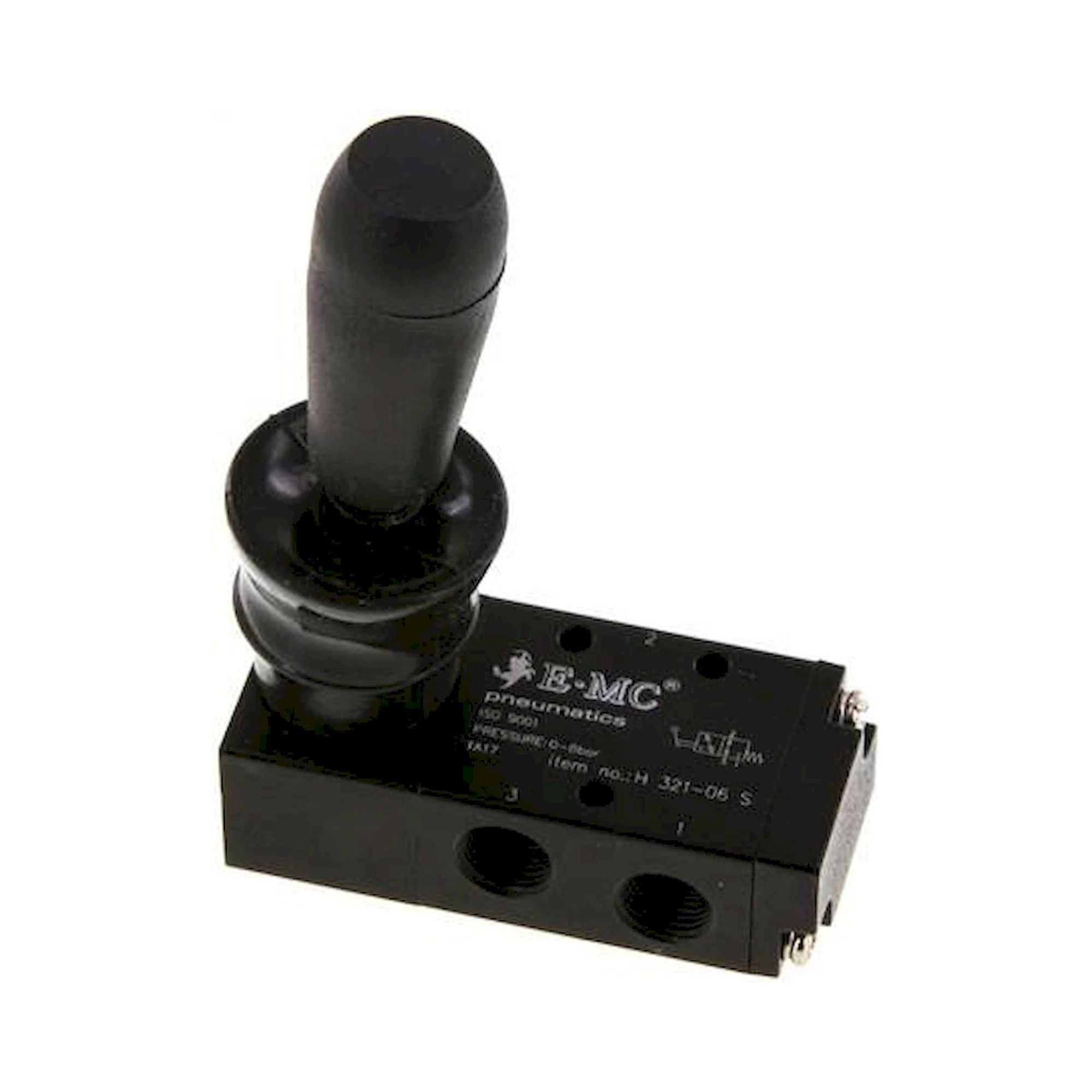 E.MC H 321-06 S. 3/2-Wege Handhebelventil, Federrückstellung, G 1/8"