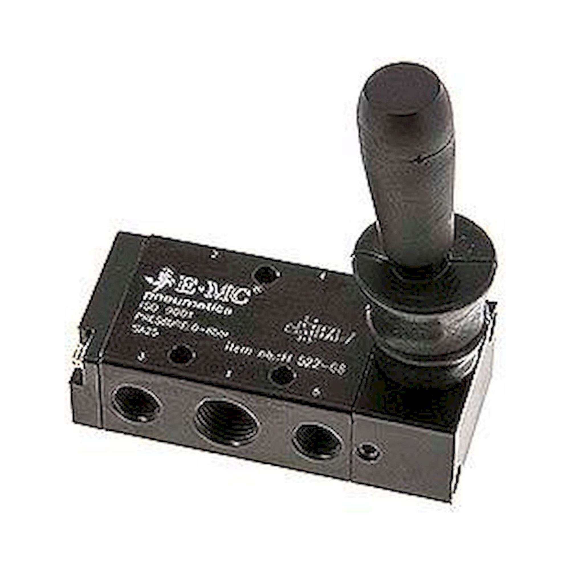 E.MC H 522-08. 5/2-Wege Handhebelventil, Raste, G 1/4"