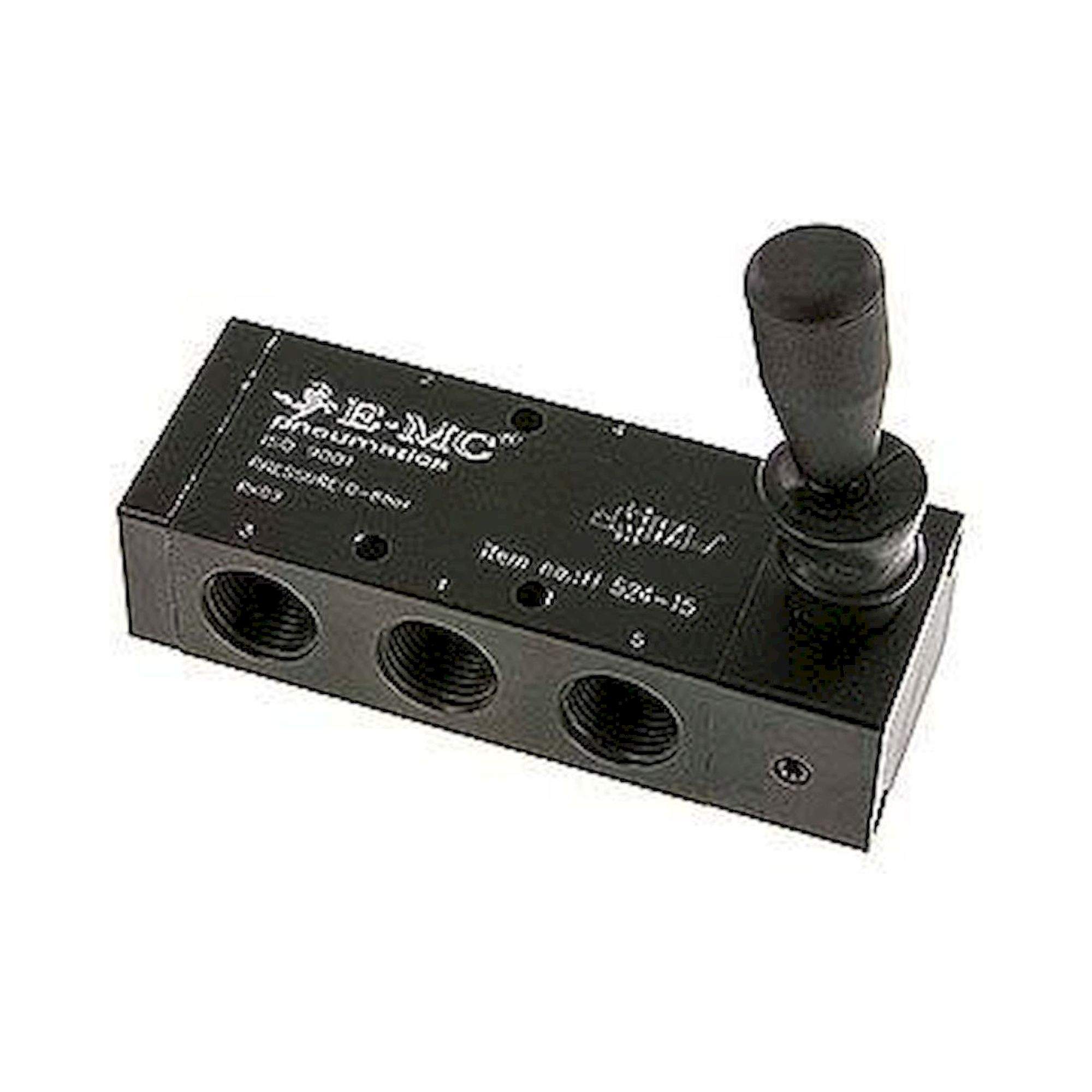 E.MC H 524-15. 5/2-Wege Handhebelventil, Raste, G 1/2"