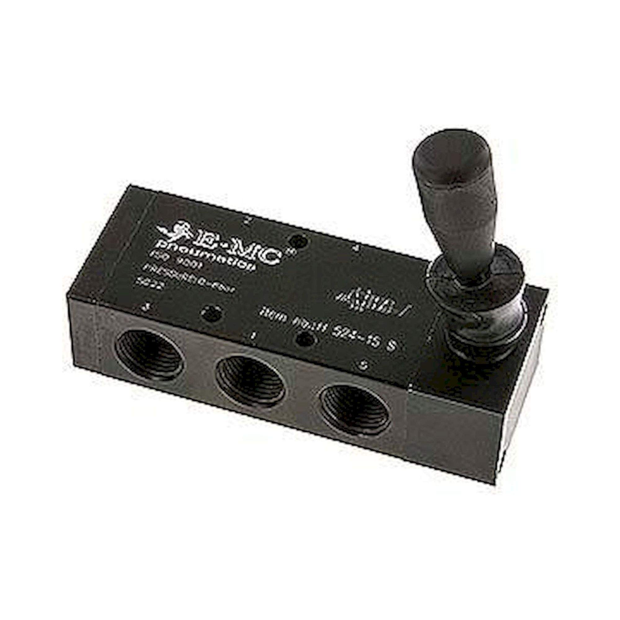 E.MC H 524-15 S. 5/2-Wege Handhebelventil, Federrückstellung, G 1/2"