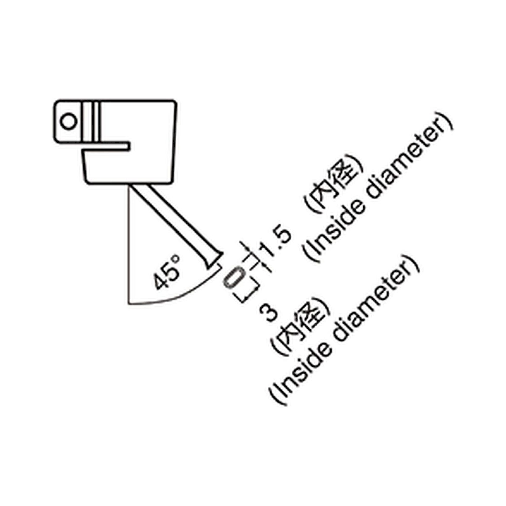 Hakko A1142B. Soldering tip Bent Single Size Φ1.5 x 3Vacuum function inoperative nozzle
