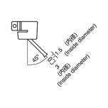 Hakko A1142B. Soldering tip Bent Single Size Φ1.5 x 3Vacuum function inoperative nozzle
