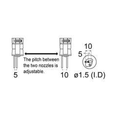 Hakko A1325. Soldering tip Dual Single Size Φ1.5 x 5 to 10Vacuum function inoperative nozzle