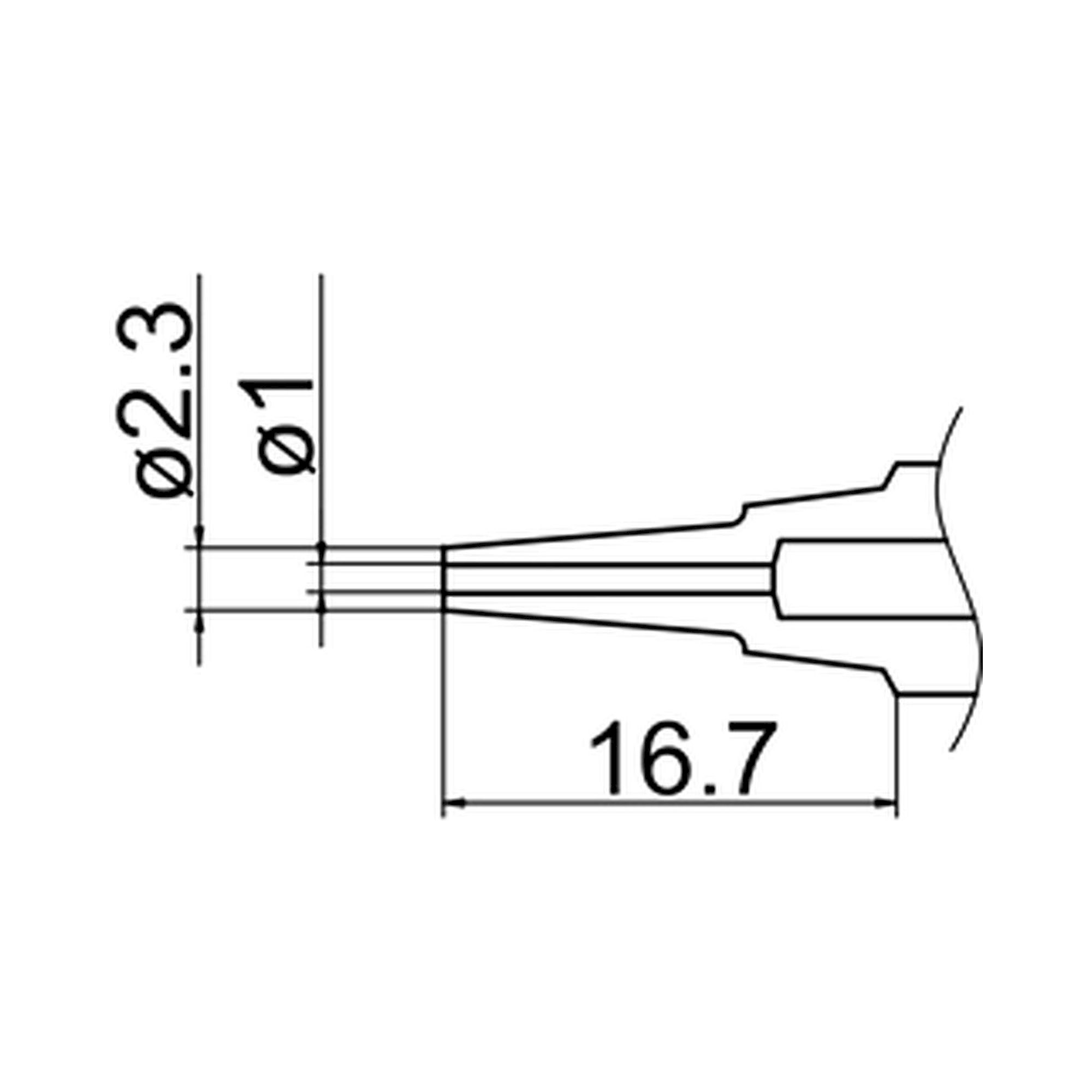 Hakko N3-L10. Soldering tip Nozzle Size Φ1.0(Long)