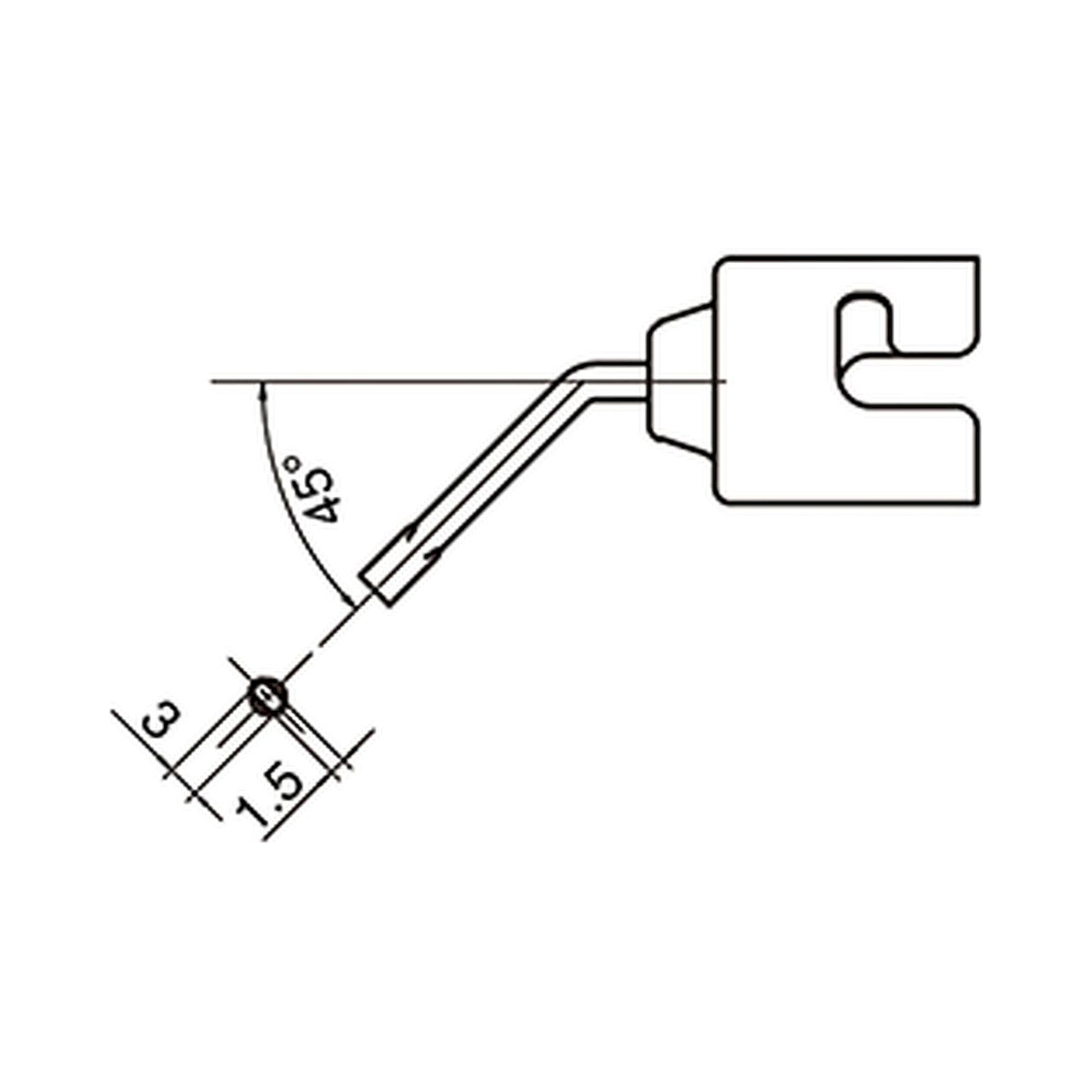 Hakko N51-05. Soldering tip Bent Single Vacuum function inoperative nozzle