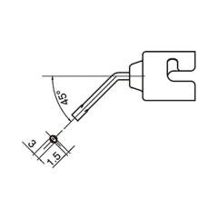 Hakko N51-05. Soldering tip Bent Single Vacuum function inoperative nozzle