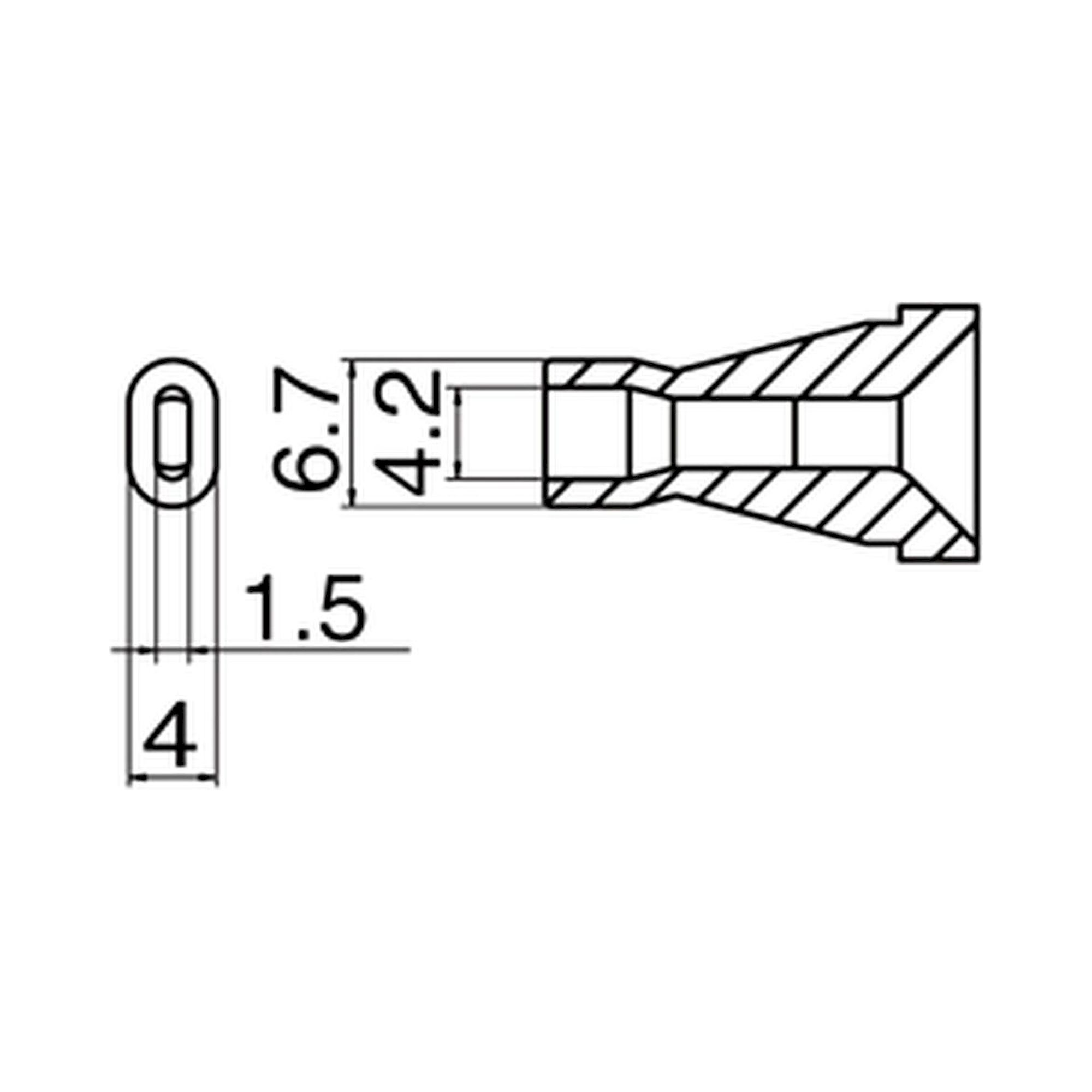 Hakko N60-08. Soldering tip Nozzle Size 4.2 x 1.5