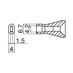 Hakko N60-08. Soldering tip Nozzle Size 4.2 x 1.5