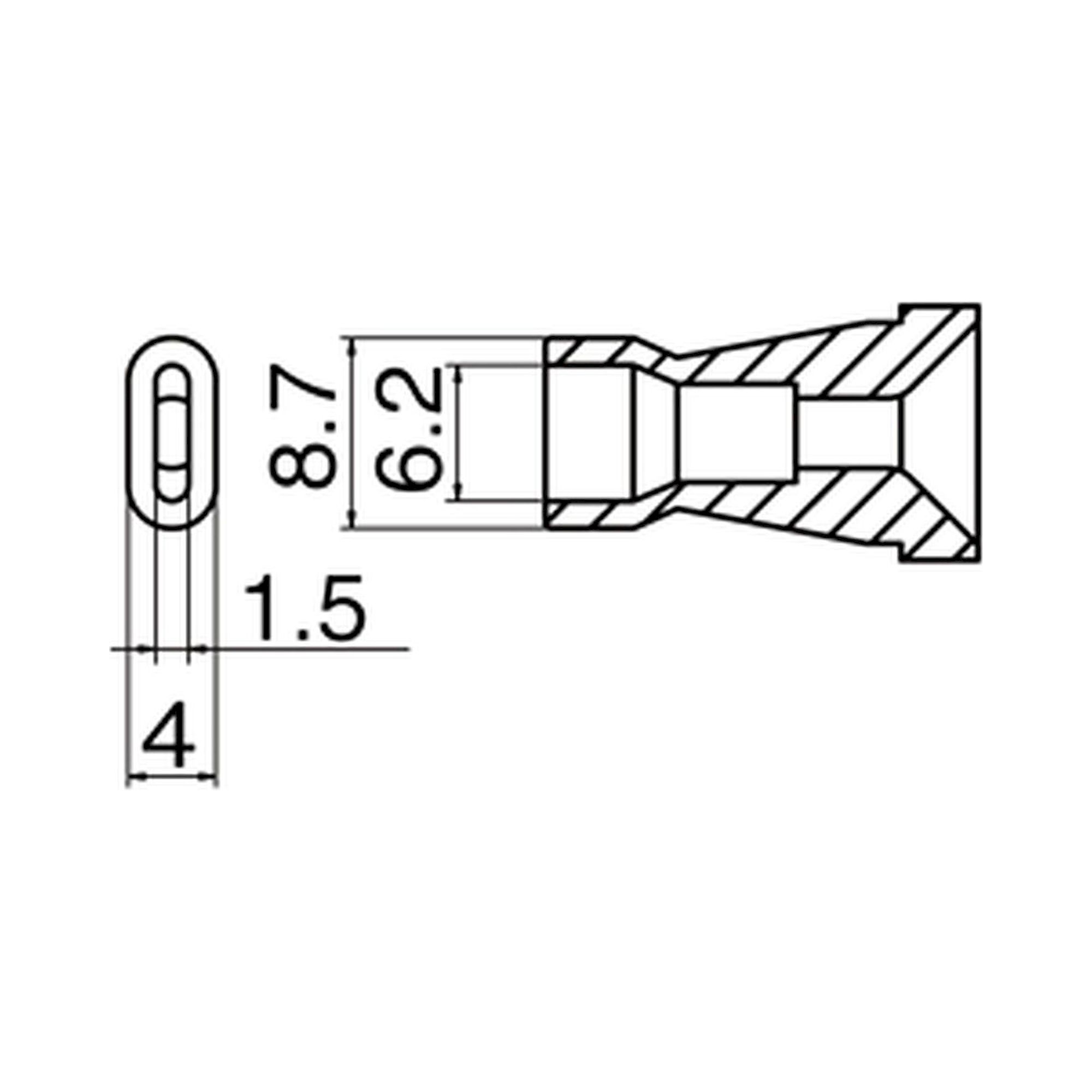 Hakko N60-09. Soldering tip Nozzle Size 6.2 x 1.5