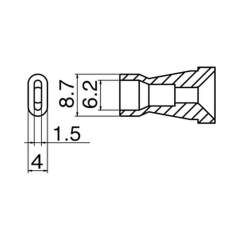 Hakko N60-09. Soldering tip Nozzle Size 6.2 x 1.5