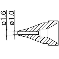 Hakko N61-03. Soldering tip Nozzle SS type Size Φ1.0
