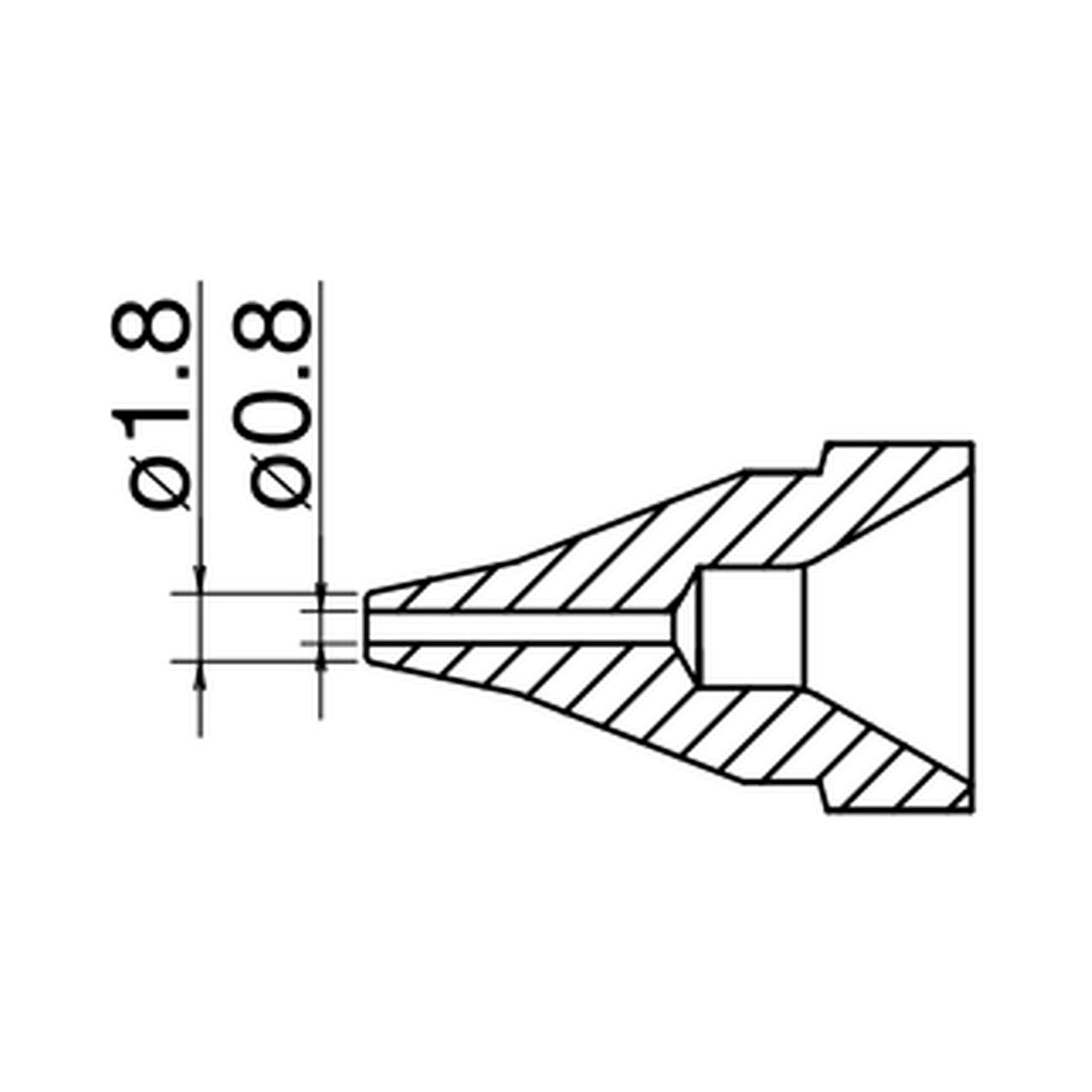 Hakko N61-04. Soldering tip Nozzle S type Size Φ0.8