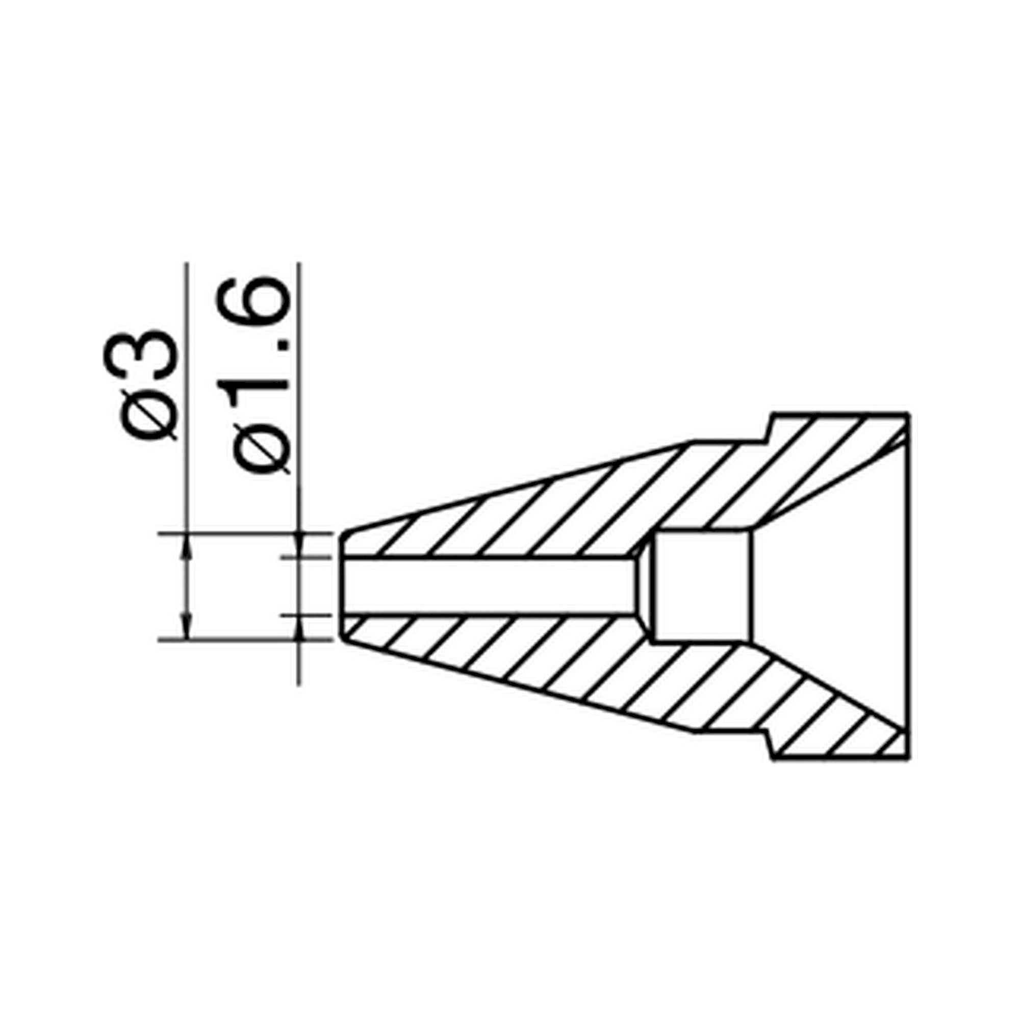Hakko N61-10. Soldering tip Nozzle Standard type Size Φ1.6