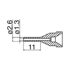 Hakko N61-13. Soldering tip Nozzle Long type Size Φ1.3
