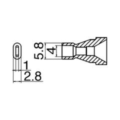 Hakko N61-16. Soldering tip Nozzle Oval type Size 4×1 mm