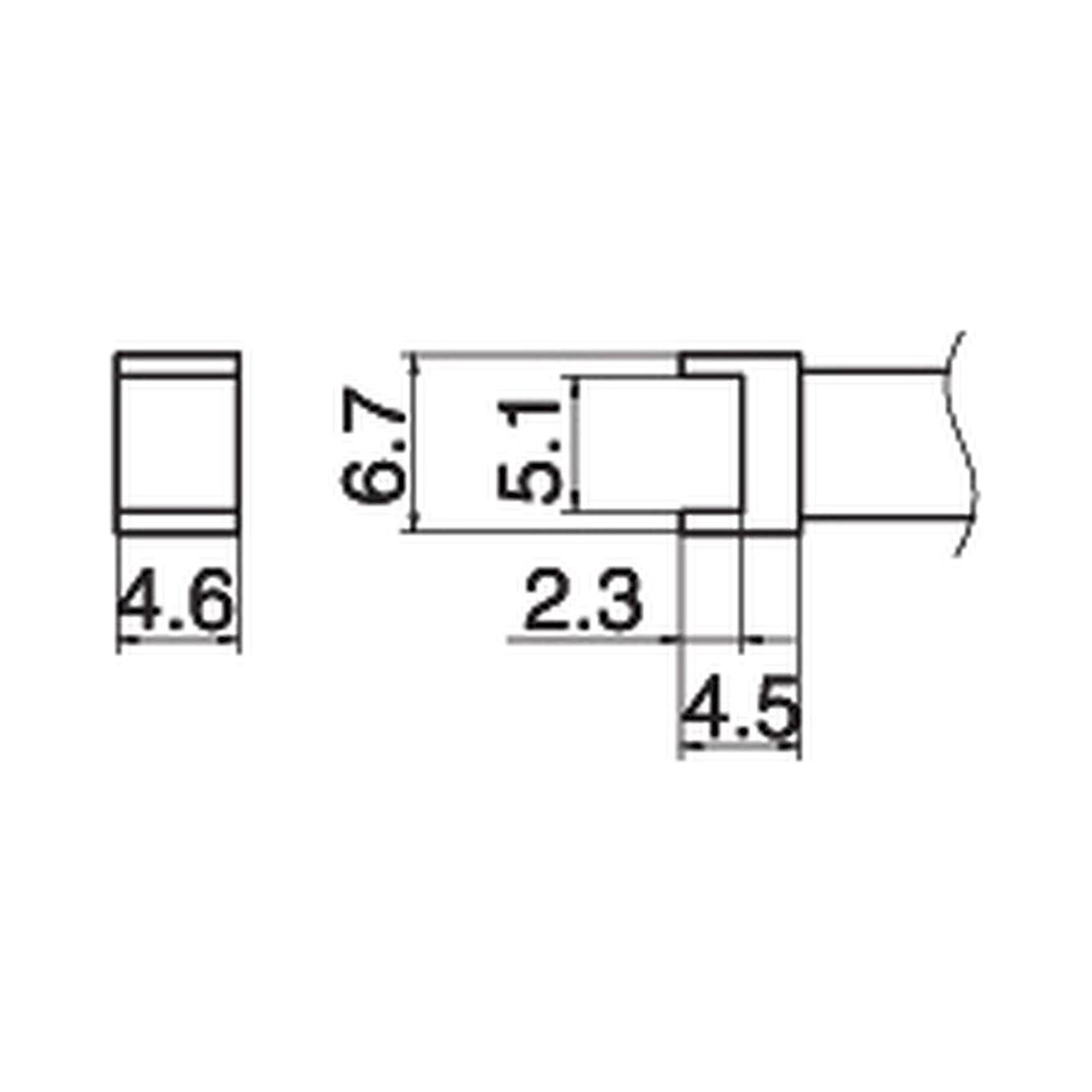 Hakko T15-1001. Soldering tip Tunnel Size 5.1 x 4.6
