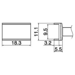 Hakko T15-1003. Soldering tip Tunnel Size 9.5 x 18.3