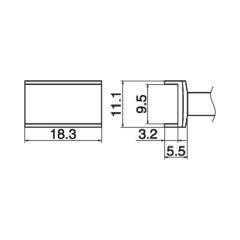 Hakko T15-1003. Soldering tip Tunnel Size 9.5 x 18.3