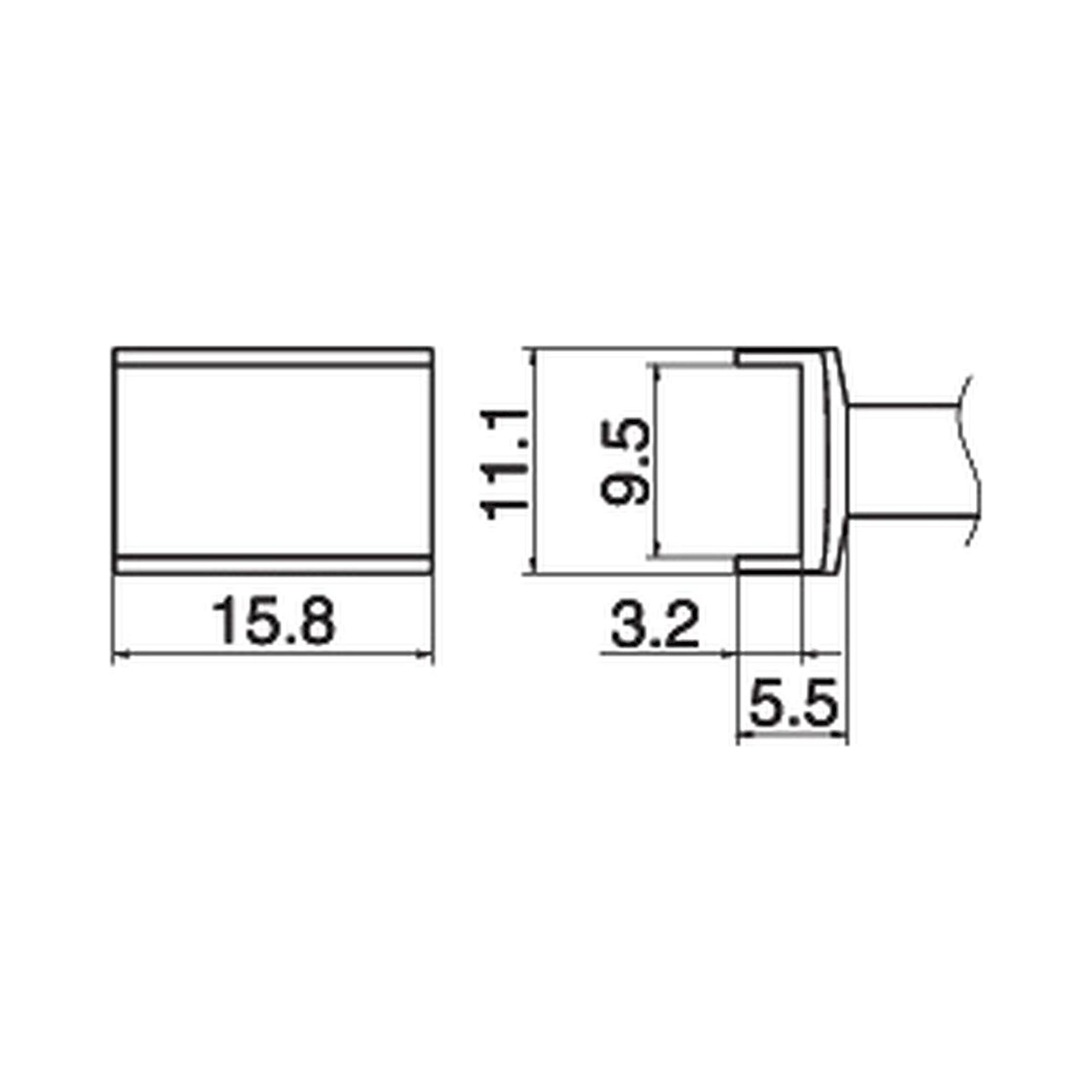 Hakko T15-1004. Soldering tip Tunnel Size 9.5 x 15.8