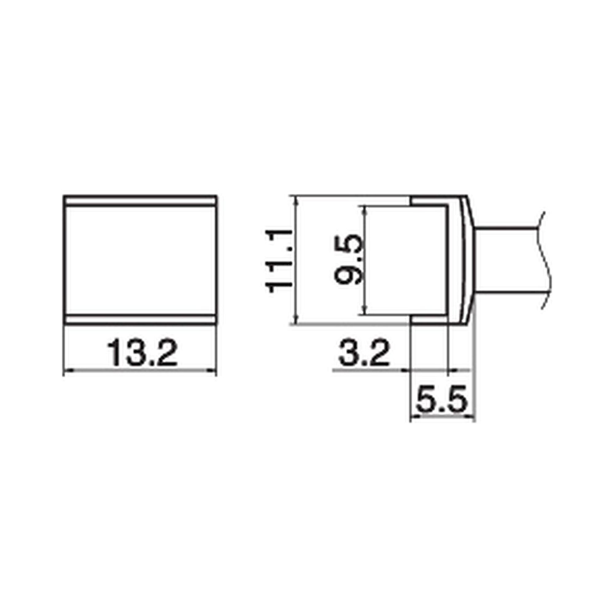 Hakko T15-1005. Soldering tip Tunnel Size 9.5 x 13.2