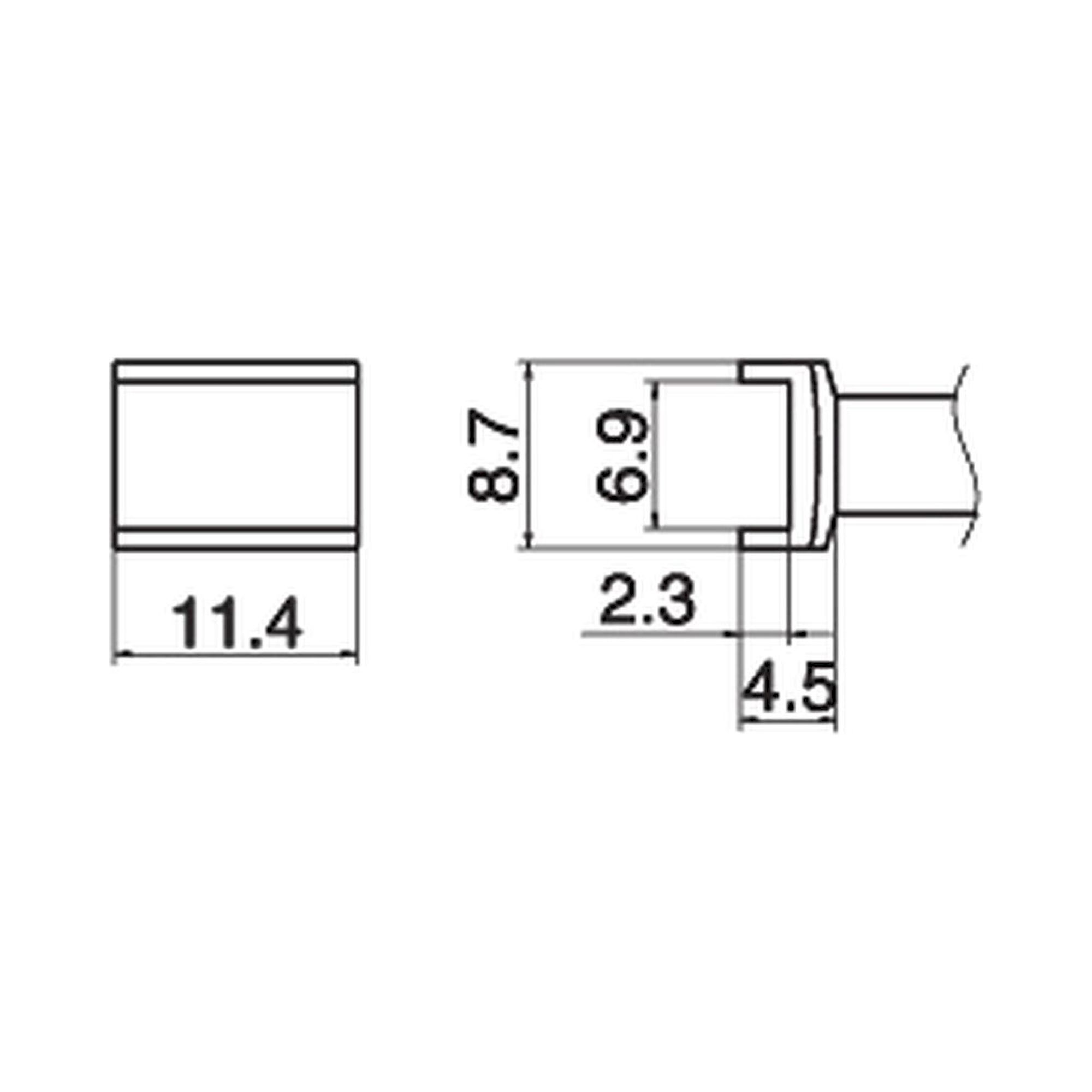 Hakko T15-1006. Soldering tip Tunnel Size 6.9 x 11.4
