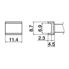 Hakko T15-1006. Soldering tip Tunnel Size 6.9 x 11.4