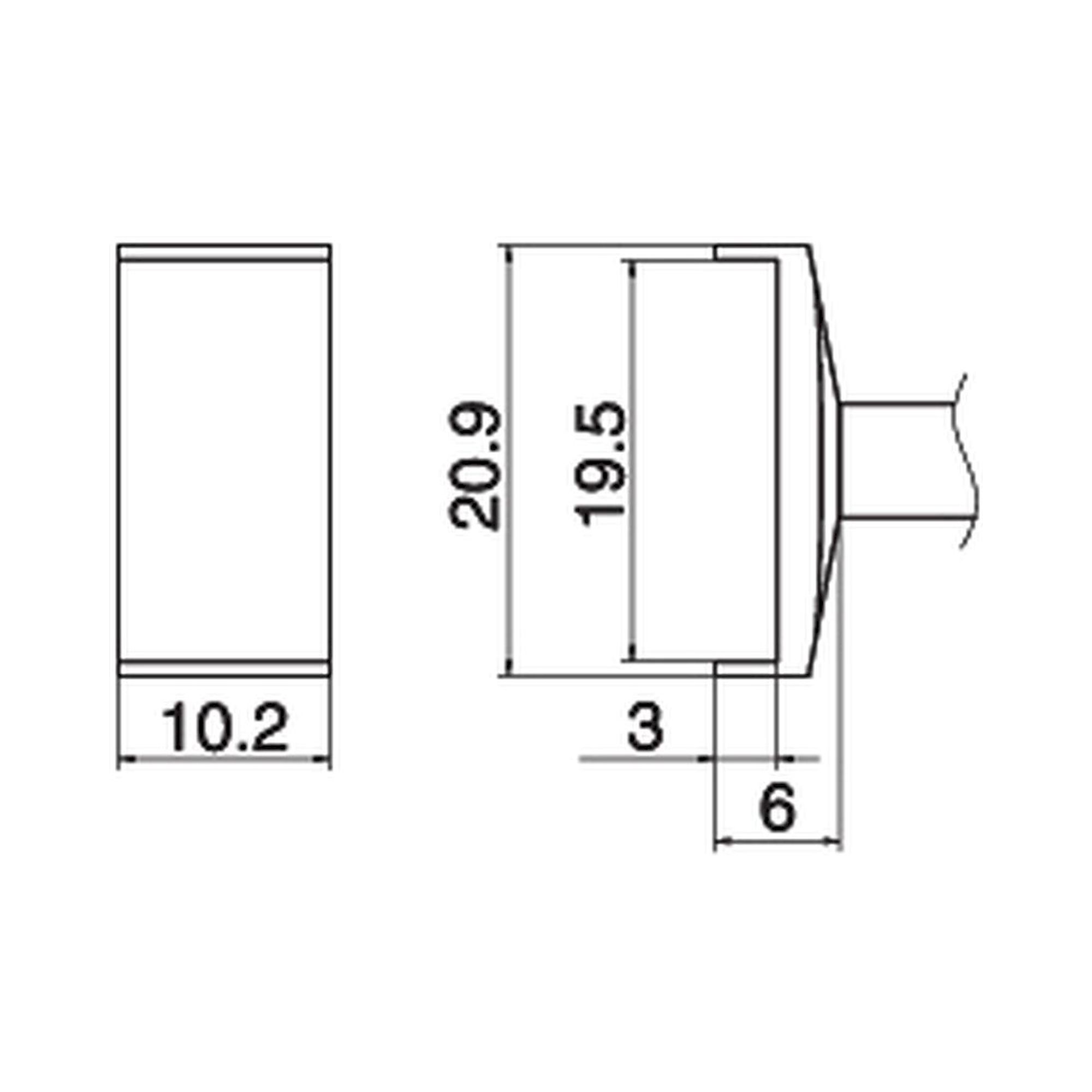 Hakko T15-1008. Soldering tip Tunnel Size 19.5 x 10.2