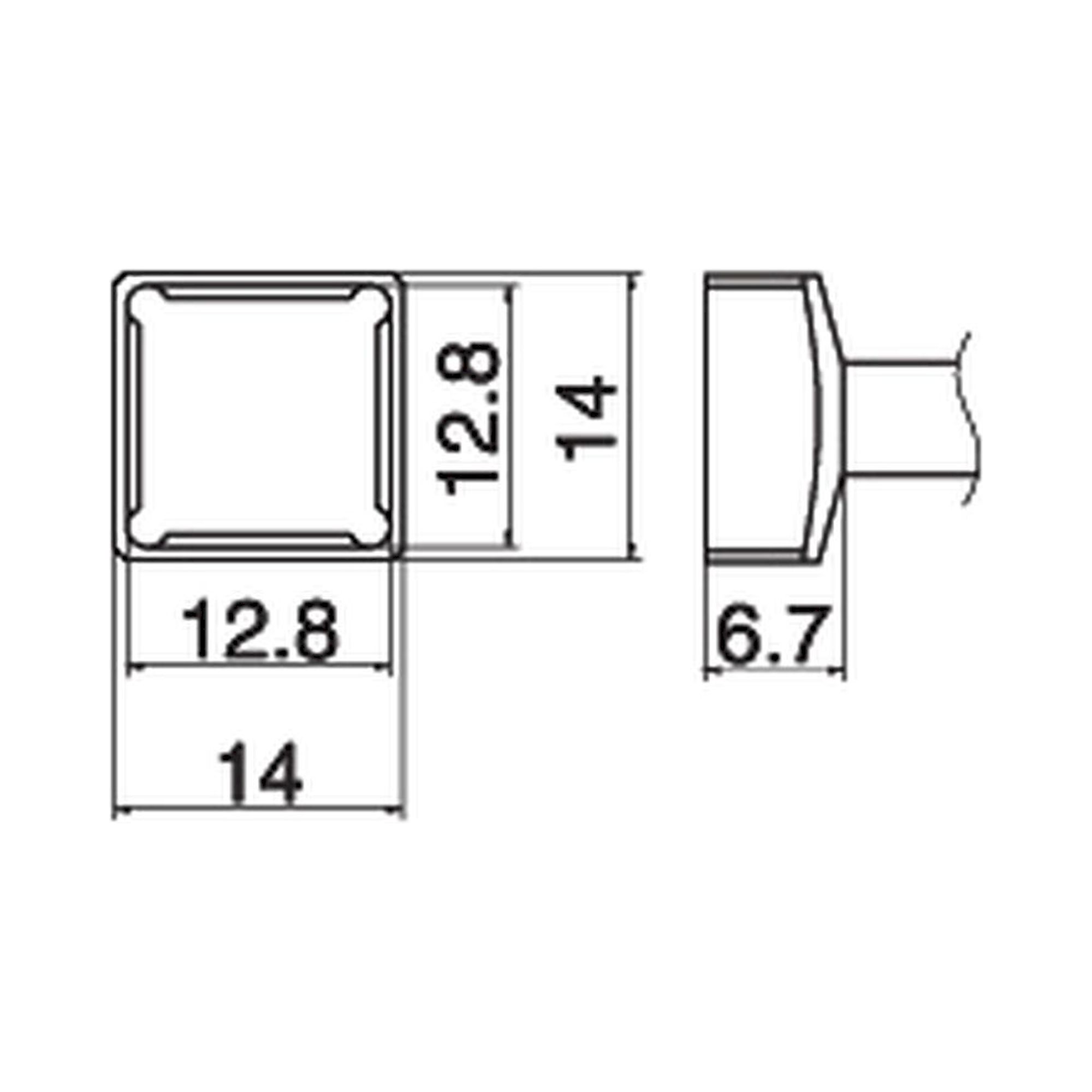 Hakko T15-1203. Soldering tip Quad Size 12.8 x 12.8