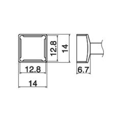 Hakko T15-1203. Soldering tip Quad Size 12.8 x 12.8