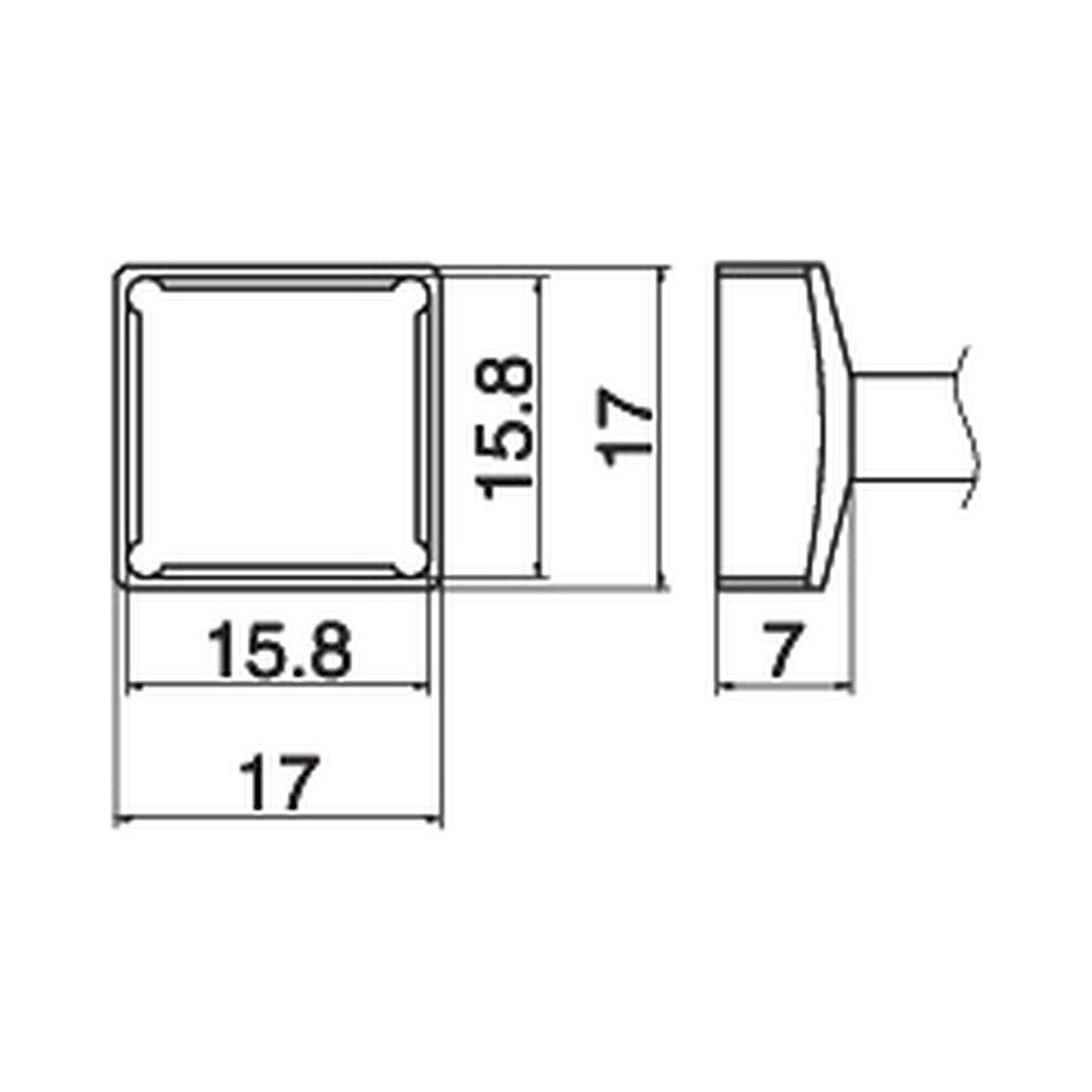 Hakko T15-1208. Soldering tip Quad Size 15.8 x 15.8