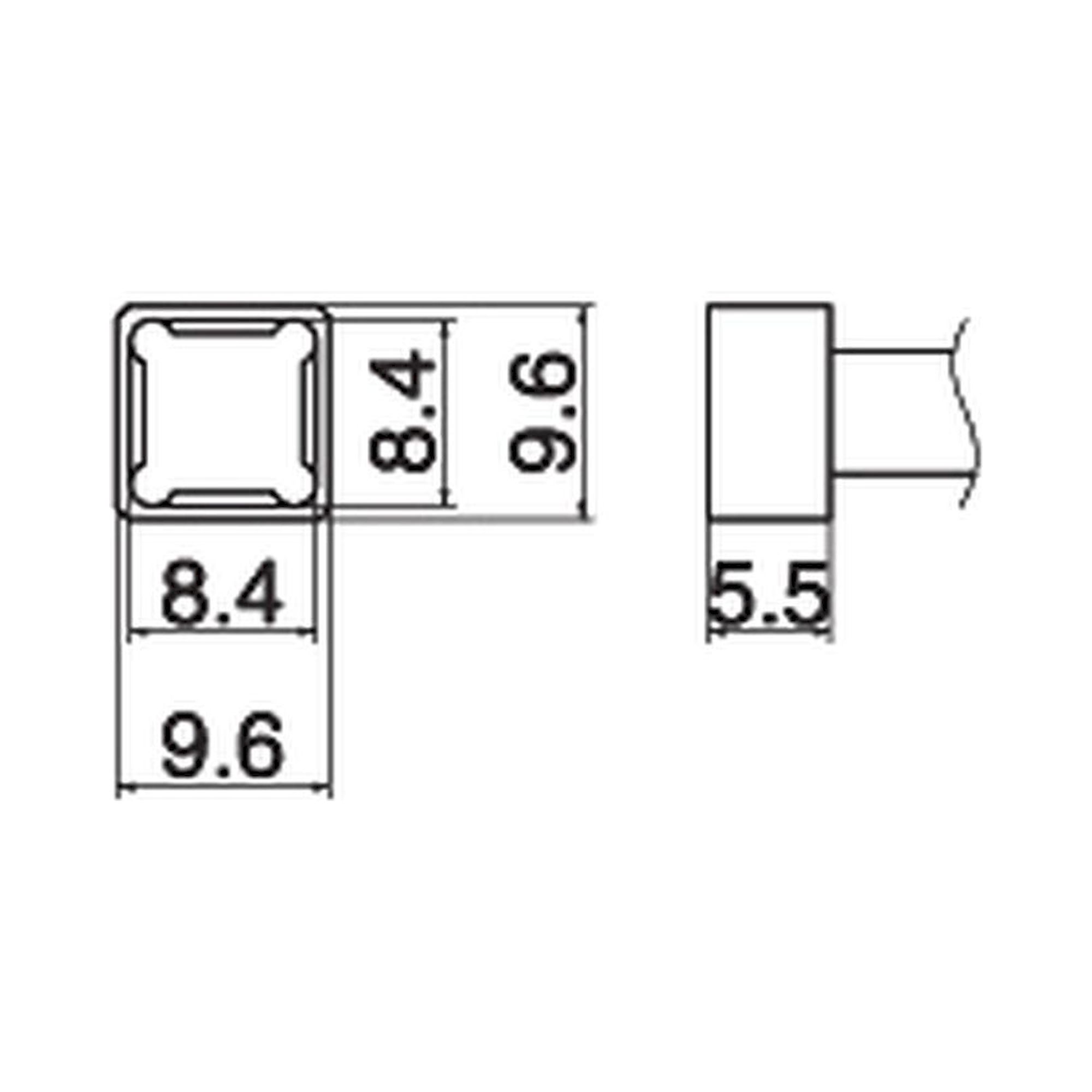Hakko T15-1209. Soldering tip Quad Size 8.4 x 8.4
