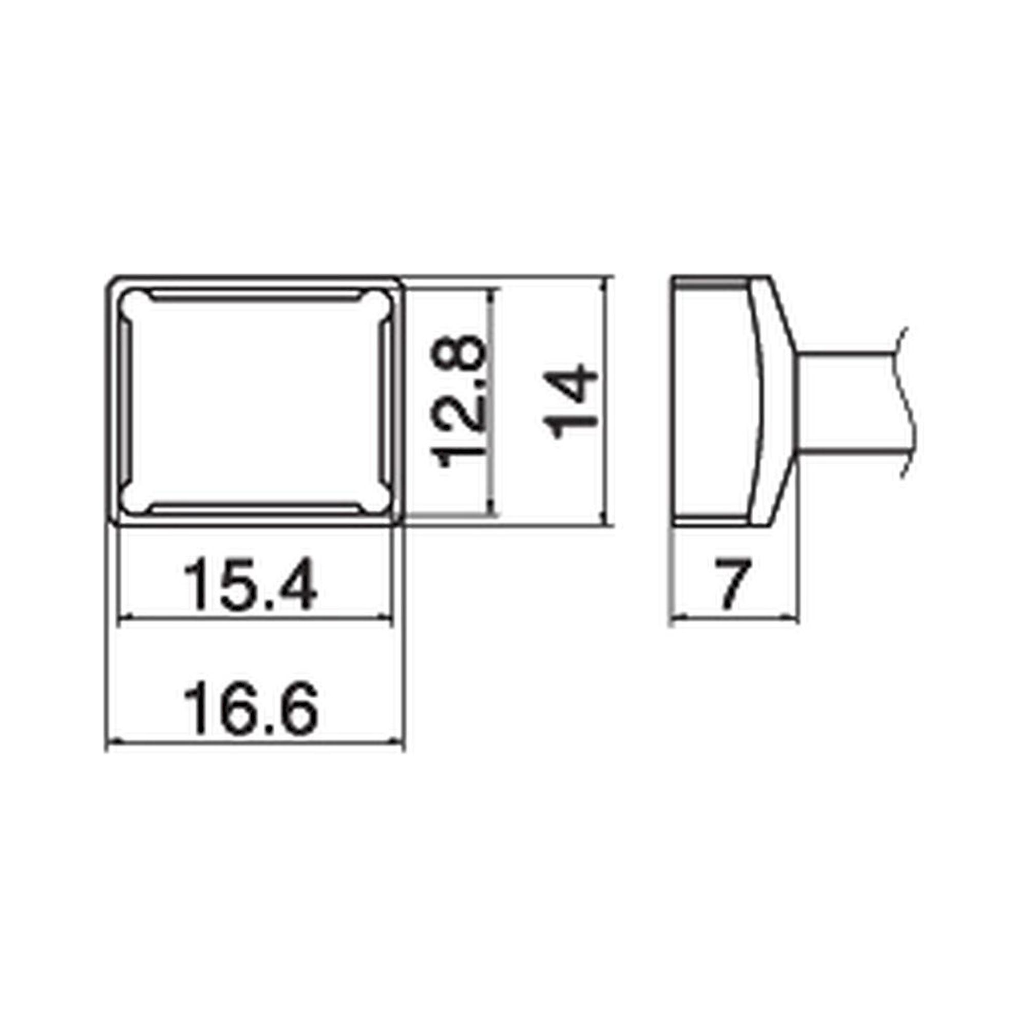 Hakko T15-1210. Soldering tip Quad Size 15.4 x 12.8