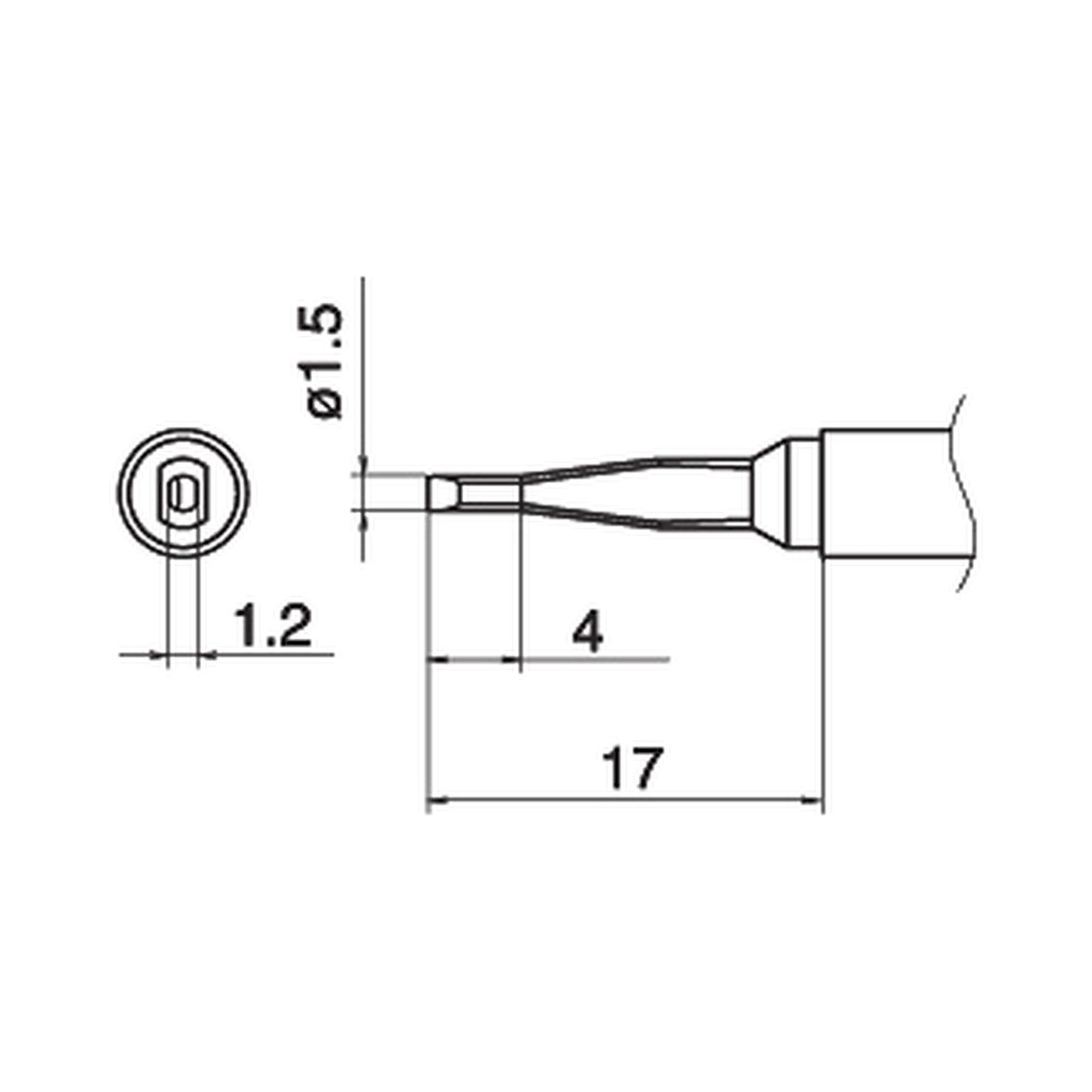 Hakko T15-1603. Soldering tip Shape-Long reach chisel