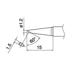 Hakko T15-BC12. Soldering tip Shape-1.2BC