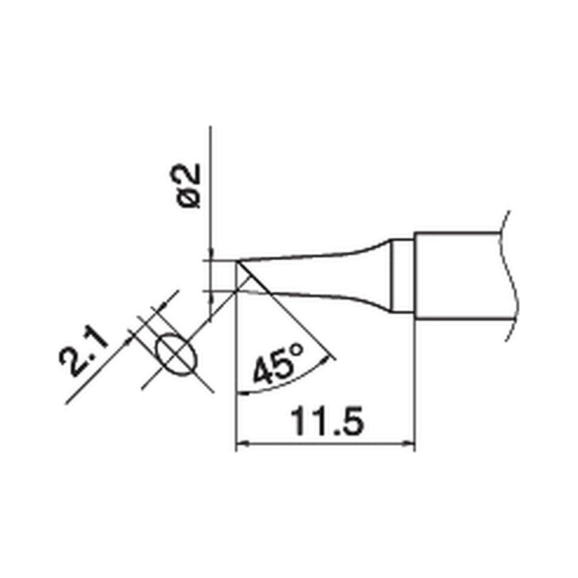 Hakko T15-BC2. Soldering tip Shape-2BC