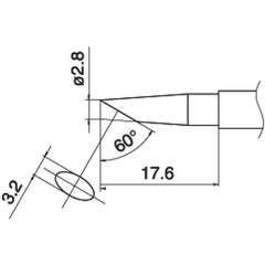 Hakko T15-BC28. Soldering tip Shape-2.8BC