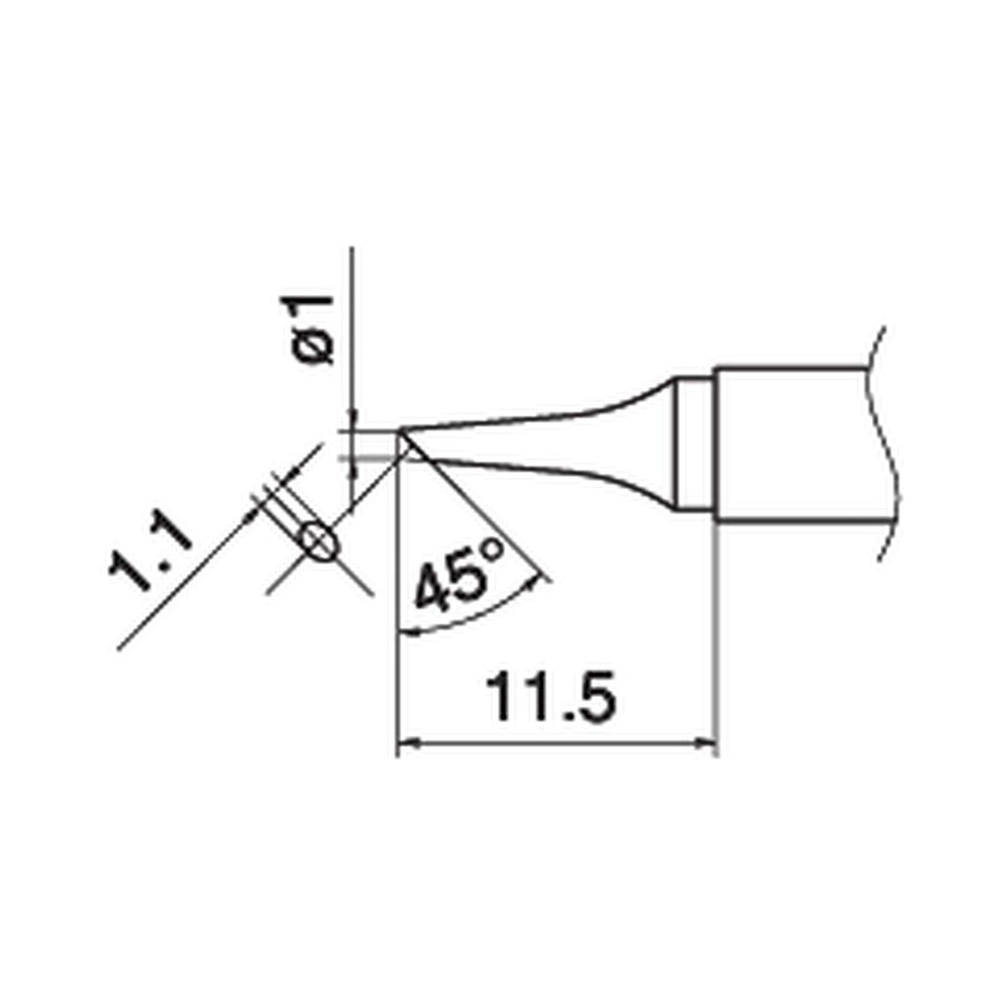 Hakko T15-BCF1. Soldering tip Shape-1BC (tinned cut surface only)
