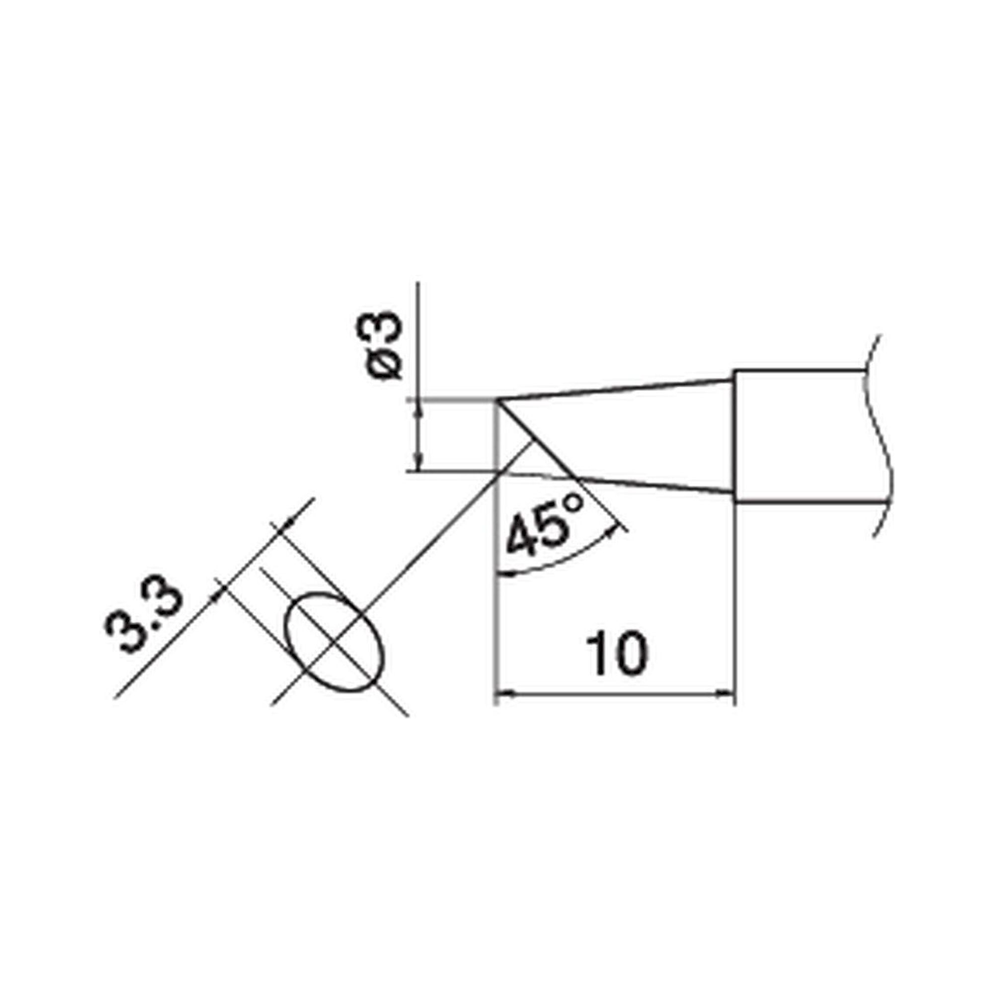Hakko T15-BCF3. Soldering tip Shape-3BC (tinned cut surface only)