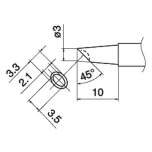 Hakko T15-BCM3. Soldering tip Shape-3BC Bevel with indent