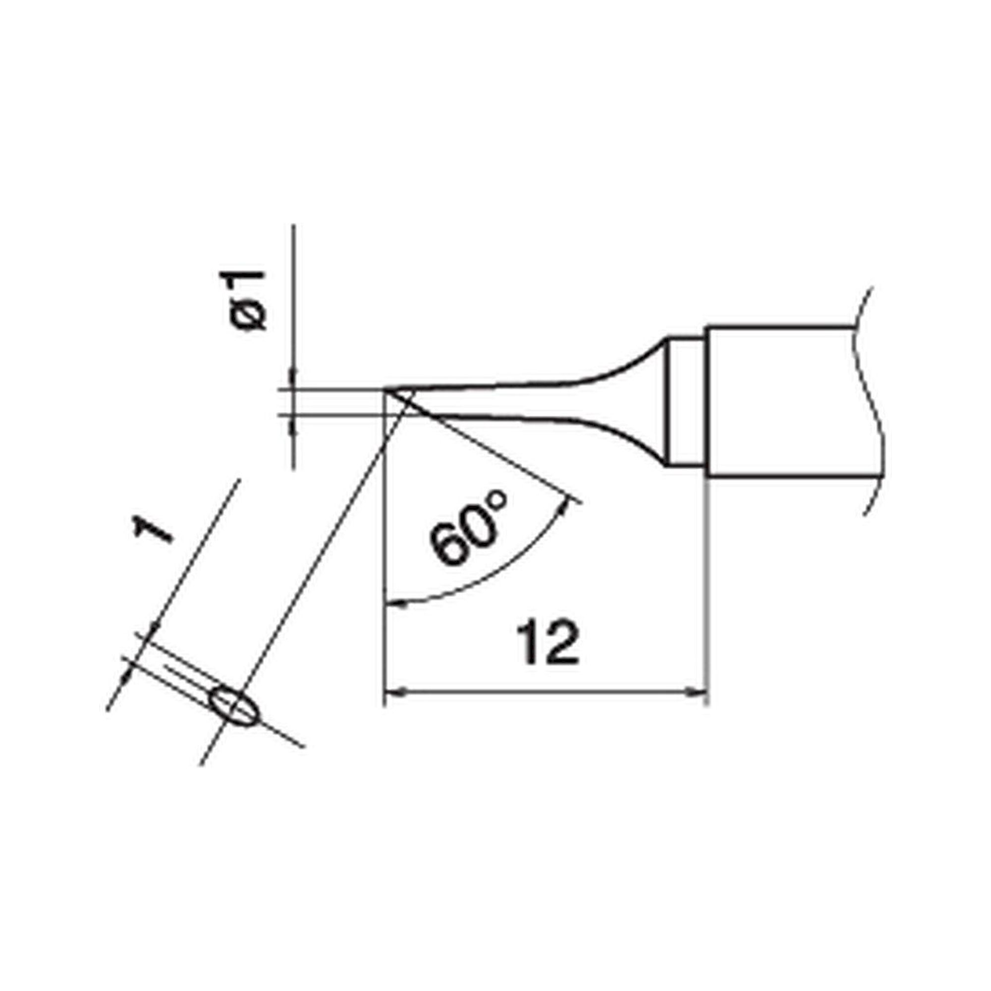 Hakko T15-C1. Soldering tip Shape-1C