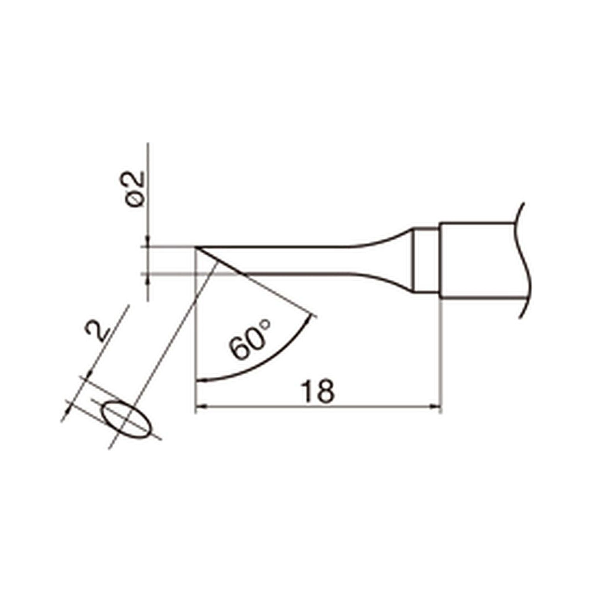Hakko T15-CF2. Soldering tip Shape-2C